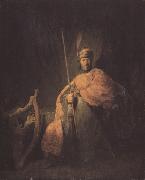 REMBRANDT Harmenszoon van Rijn David playing the Harp for aul (mk330 oil painting reproduction